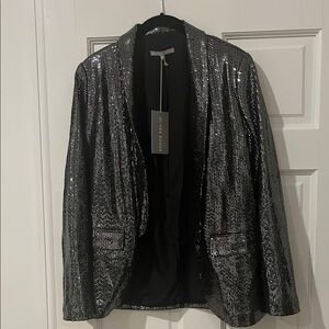 Express Silver Sequin Blazer